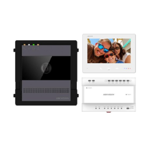 Kit videointercom IP Hikvision DS-KIS704EY/AL; kit-ul contine: 1x DS- KH7300EY-WTE2/WH,