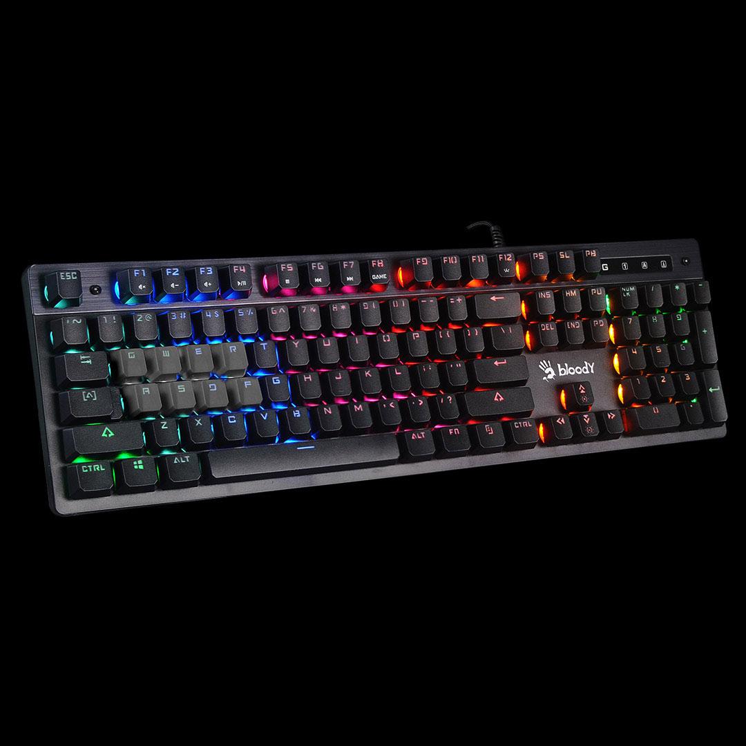 Tastatura A4tech B500N Bloody gaming, cu fir 106 taste gri - imagine 3