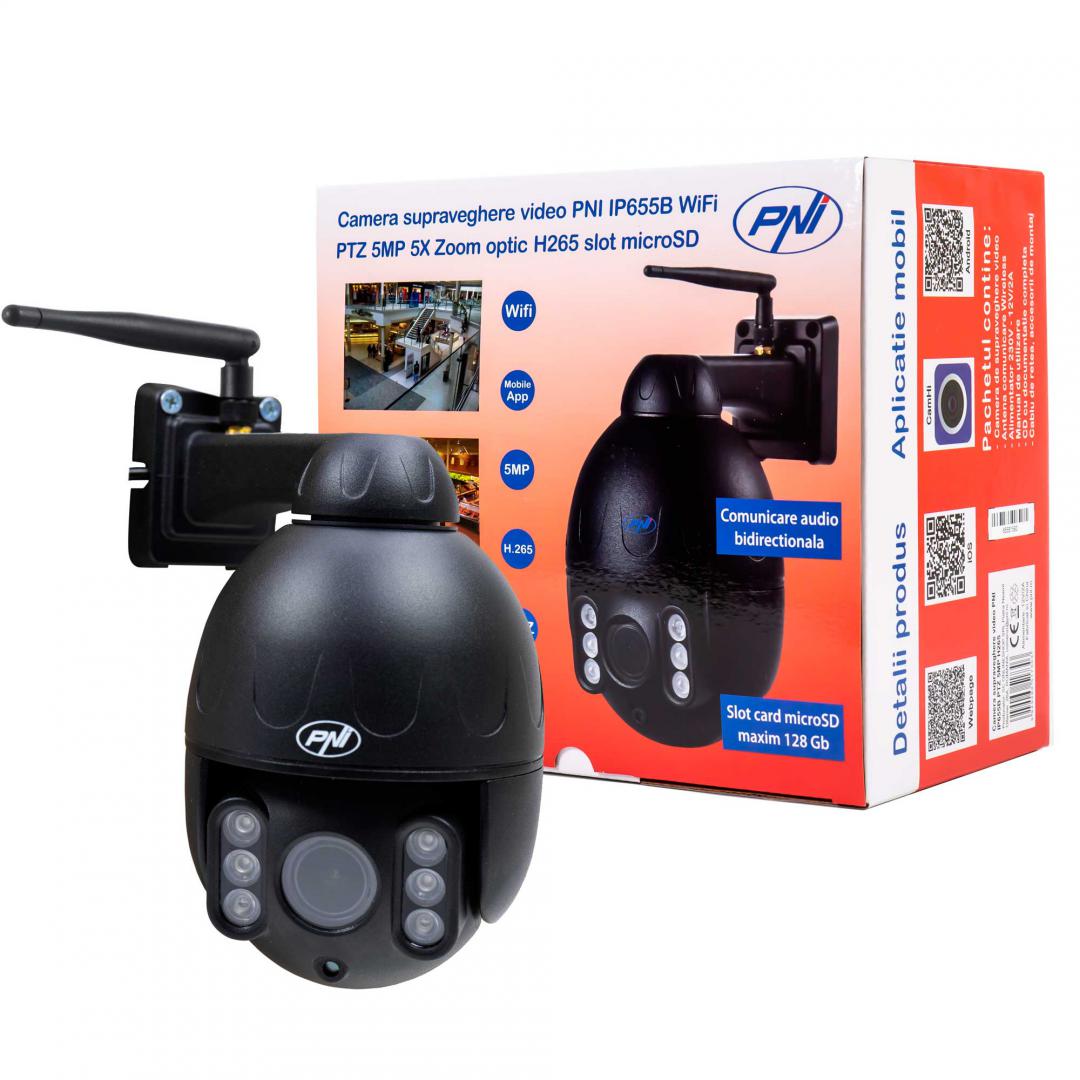 Camera supraveghere video PNI IP655B 5MP WiFi PTZ 5X Zoom