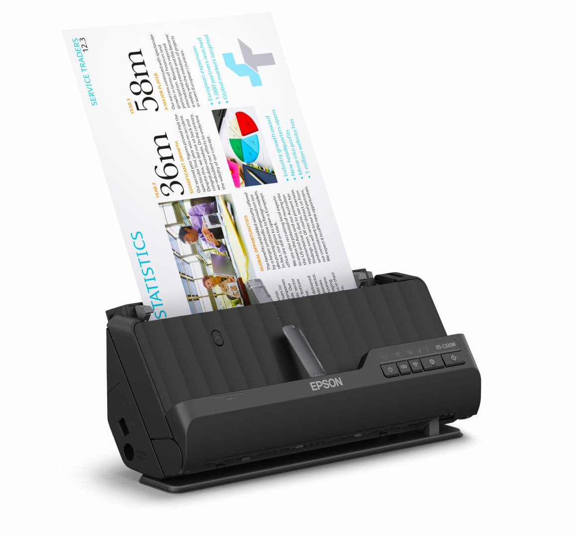 EPSON ES-C320W A4 Compact wi-fi Sheetfed Scanner, Rezolutie optica: 600 - imagine 4
