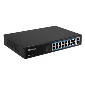 POE Switch Milesight 16 Porturi POE MS-S0216-GL, Porturi: 16X10/100MbpsPoEports(RJ45) +2X1000Mbps