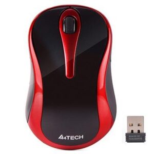 Mouse A4tech, wireless, 1000 dpi, butoane/scroll 3/1, negru/rosu
