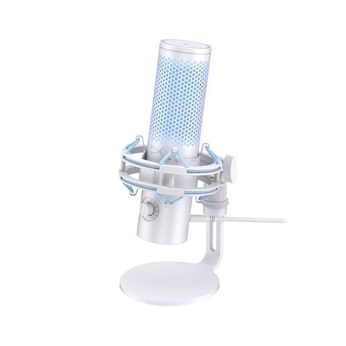 Microfon Hyperx Quadcast 2 Frost, USB-C, pentru Gaming, Streaming si