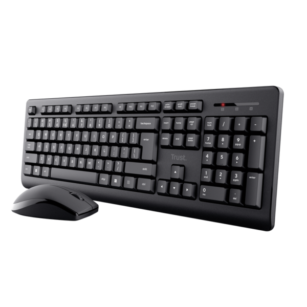 Kit Trust Primo tastatura standard, mouse wireless optic, rezoltie maxima