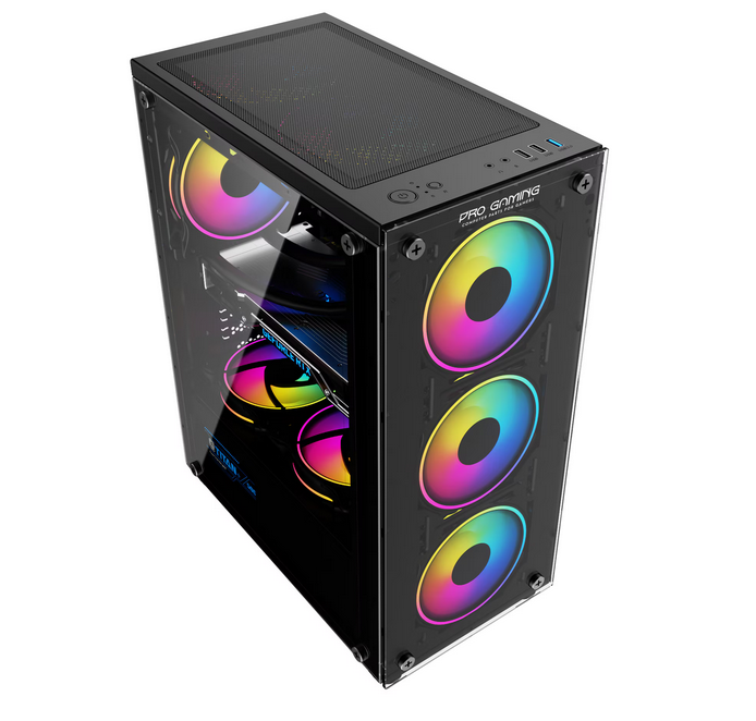 Carcasa PRO GAMING ELEMENT Mid Tower ARGB Negru - imagine 5