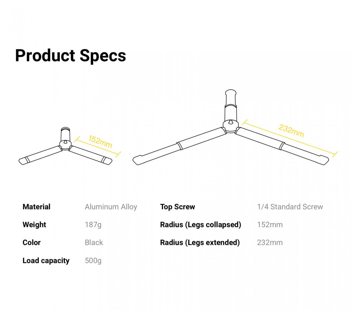 Trepied Insta360, compatibil cu ONEX, ONE R, ONE EVO, - imagine 3