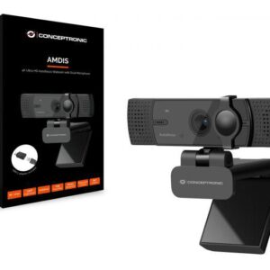 Conceptronic AMDIS07B 4K Ultra HD Autofocus Webcam with Dual Microphone,
