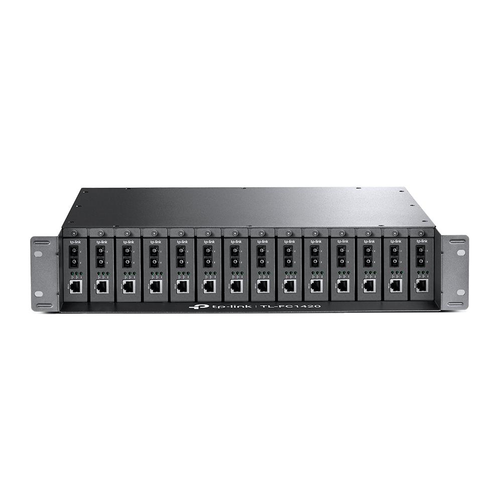 "14-Slot Media Converter Chassis SPEC: 14-Slot, Rackmount FEATURE: Redundant Power