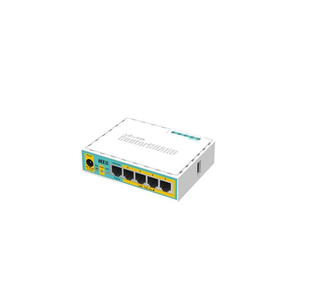 ROUTER MIKROTIK RB750UPR2, hEX PoE lite, 5xLAN Fast Ethernet (four