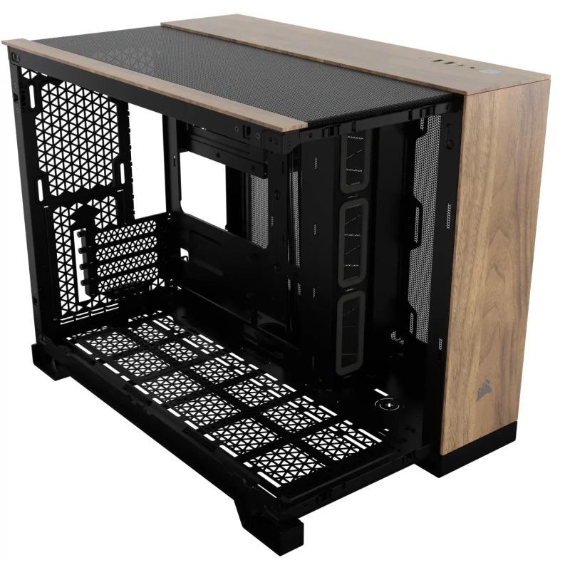 Carcasa CORSAIR 2500X Micro ATX Dual Chamber Black/Walnut Wood - imagine 6
