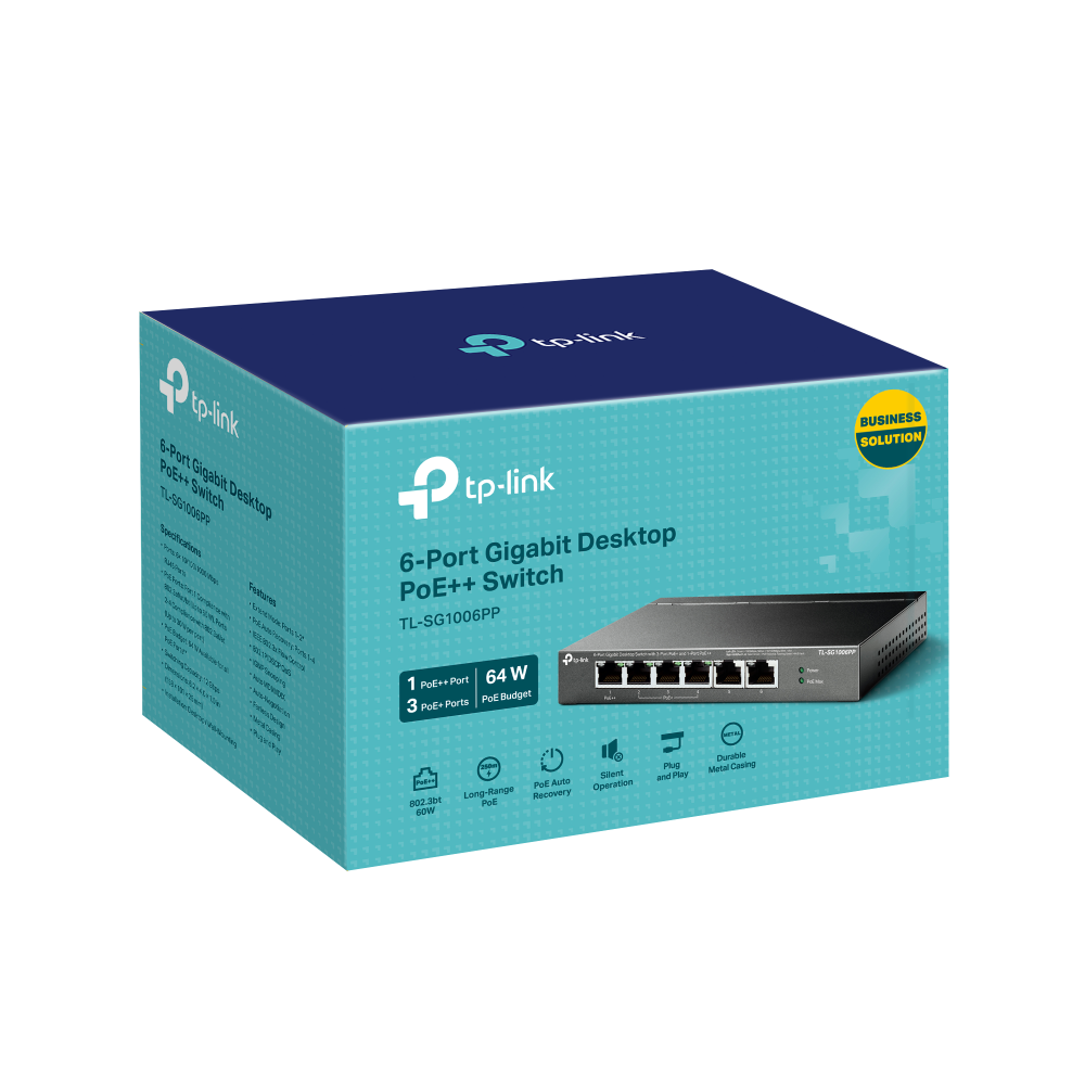 "6-Port Gigabit Desktop Switch with 3-Port PoE+ and 1-Port PoE++ - imagine 5