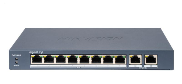 Switch PoE Hikvision DS-3E0310P-E/M(B): 8 × 10/100 Mbps PoE port,