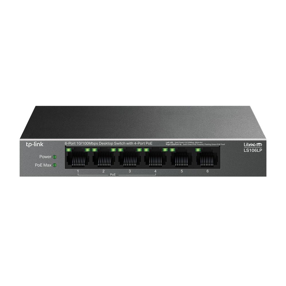 "6-Port 10/100 Mbps Desktop Switch with 4-Port PoE PORT: 4× - imagine 3