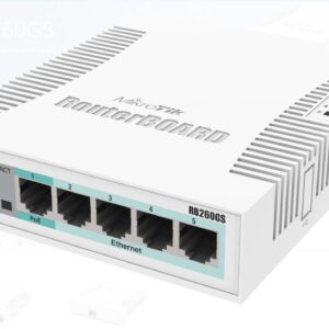 MIKROTIK SMALL SOHO SWITCH RB260GS CSS106-1G-1S, 5 X GIGABIT, Dimensiuni: