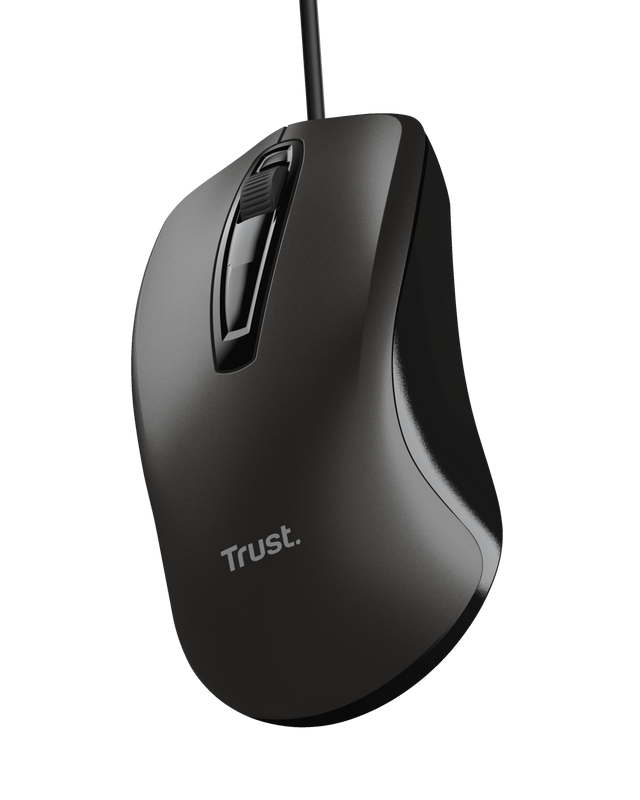 Mouse Trust cu fir, optic, rezolutie maxima 1200 DPI, negru - imagine 3