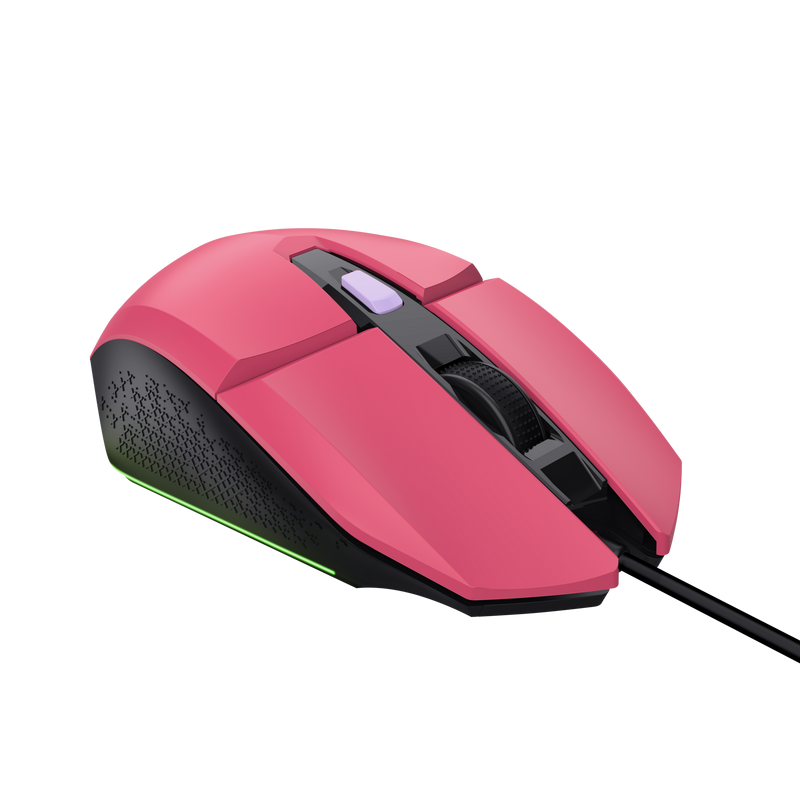 Mouse Trust GXT110W Felox cu fir, 6400 DPI, roz - imagine 4