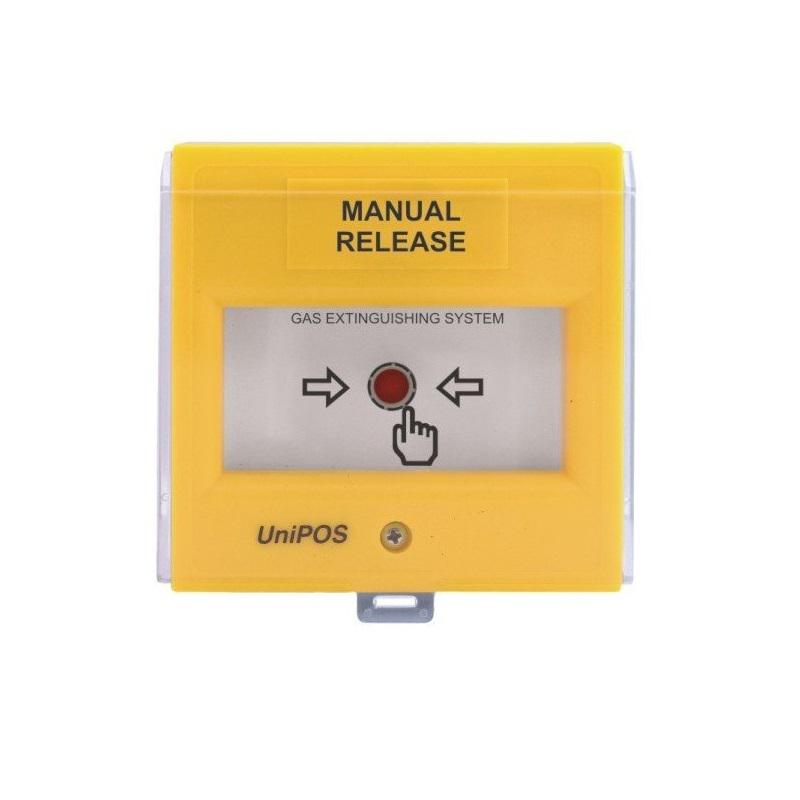 MANUAL RELEASE Button, FD3050Y;Button for manual activation of the extinguishing