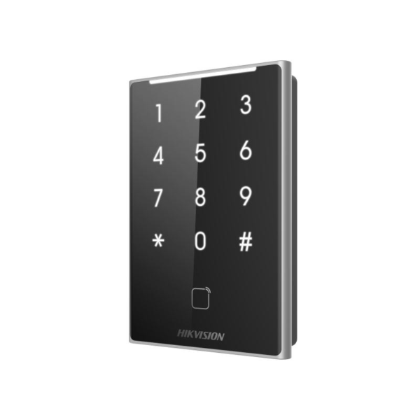 Cititor de proximitate cu tastatura Hikvision DS-K1109DKB, DESfire card, Felica