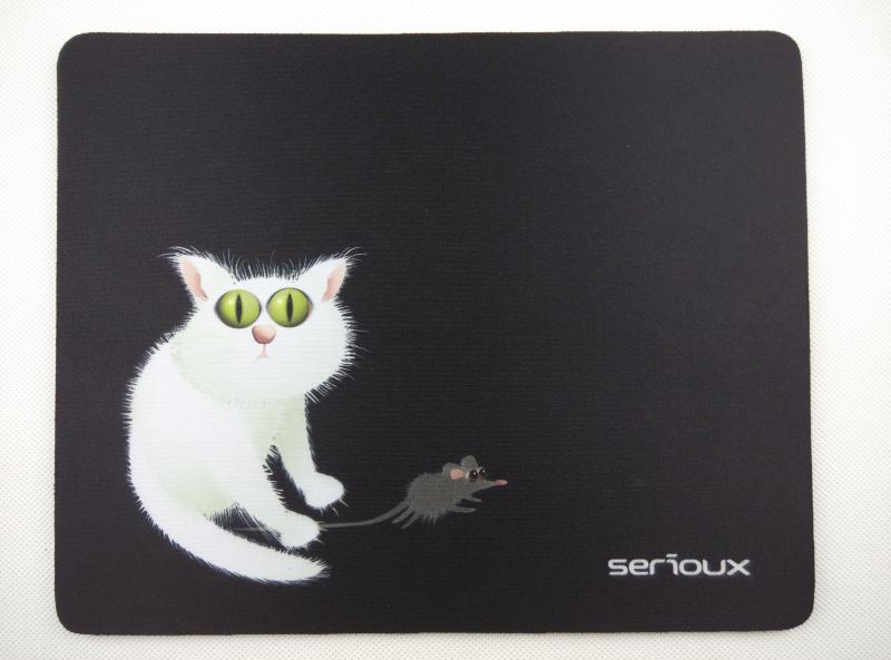 Mouse pad Serioux, model Cat and mice, MSP02, suprafata textila,