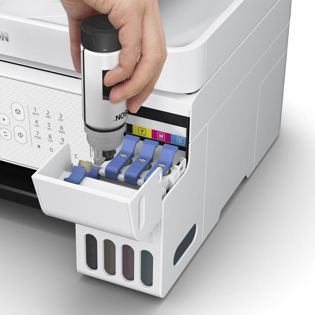 Multifunctional inkjet color Epson EcoTank CISS L5316, culoare: alb, dimensiune - imagine 4