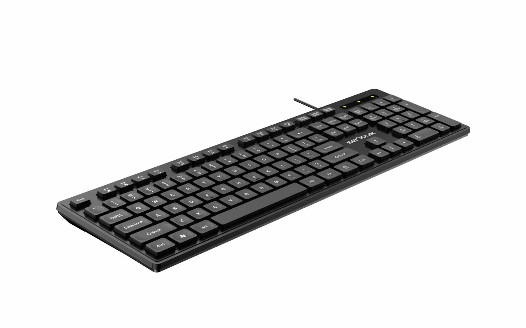 Tastatura Serioux cu fir, interfata USB, 104 taste, material ABS, - imagine 4