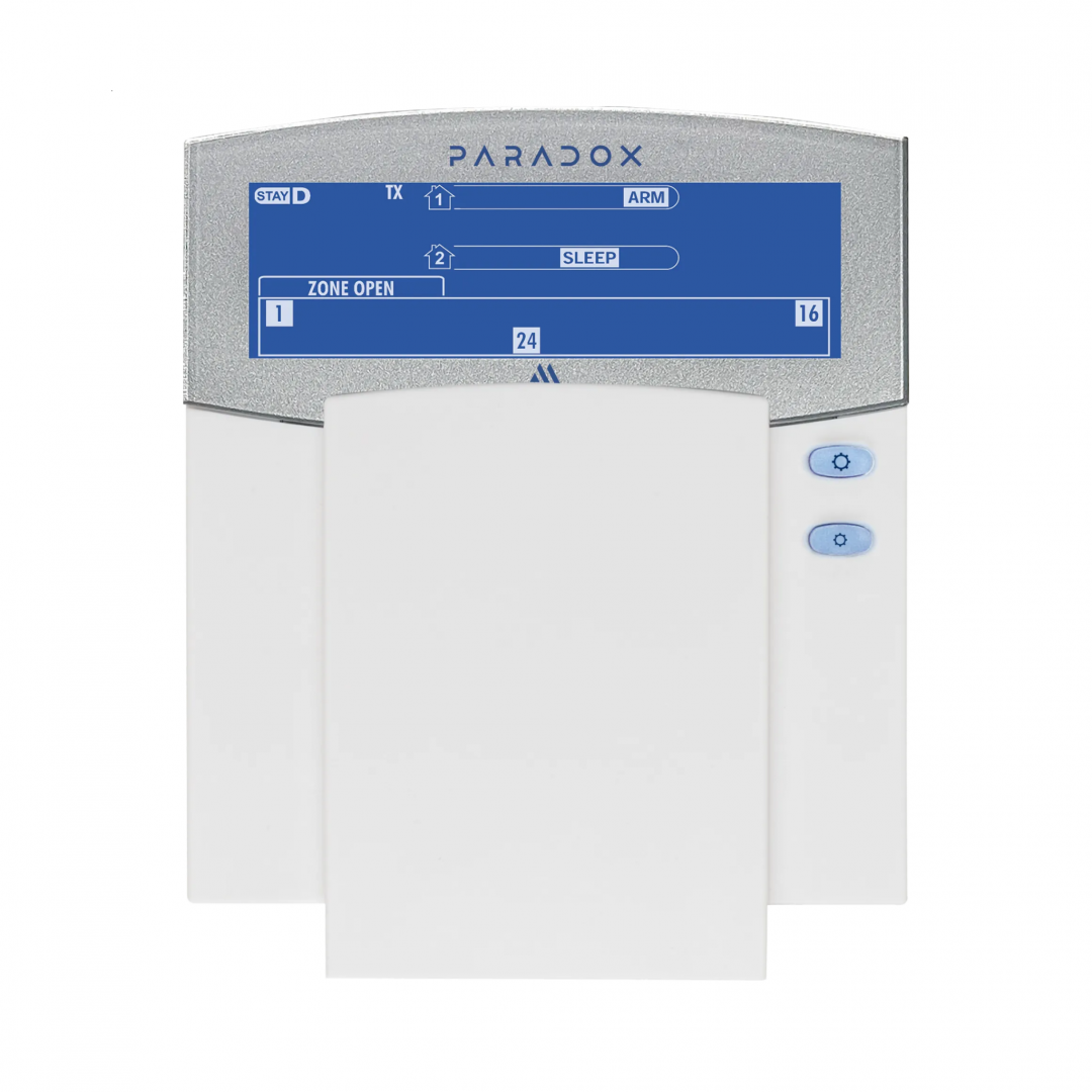 Tastatură LCD 32-Zone, 2 partitii, Wireless • afisaj cu pictograme