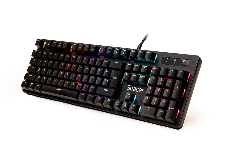 Tastatura Spacer WARRIOR cu fir, USB, switch-uri mecanice albastre, 50 - imagine 4