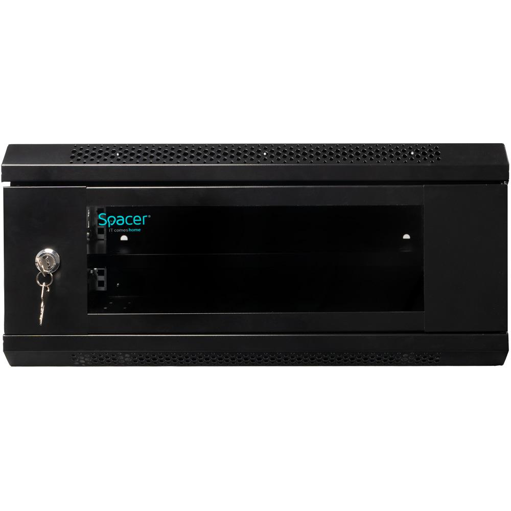 CABINET 19″ SPACER 4U 500x400mm, fixare pe perete, Flatpack (dezasamblat), - imagine 3