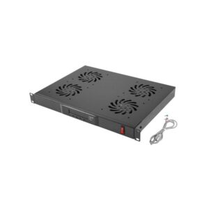 Unitate cu 4 ventilatoare, 1U, termostat digital, senzor temp, temporizator,