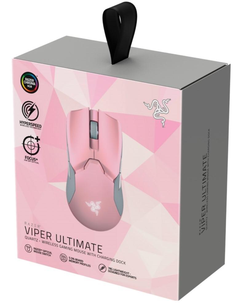 Razer Viper Ultimate, Charging Dock, wireless, Quartz - imagine 4