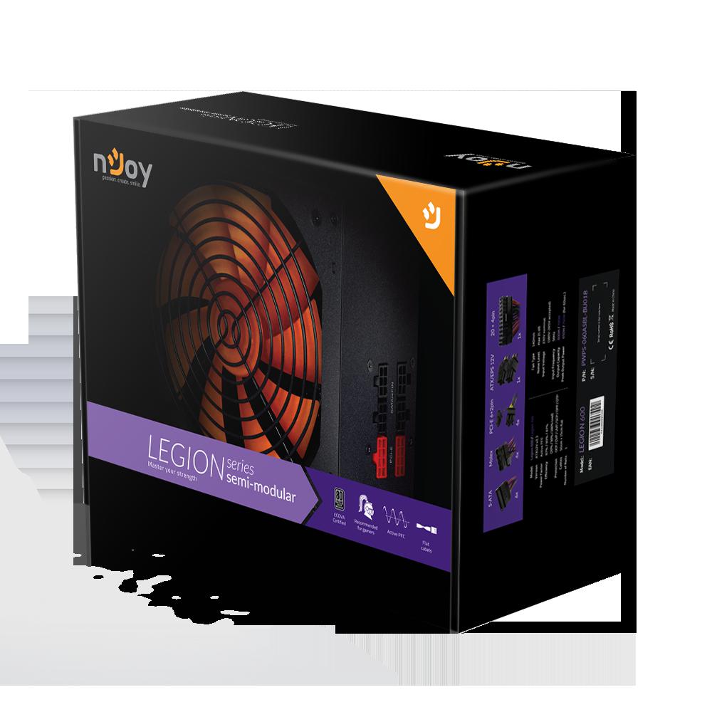 Sursa nJoy Legion 600, semi-modulara, 80 Plus Silver, Active PFC, - imagine 3