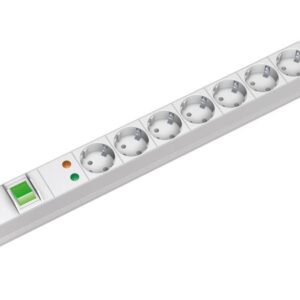 Bachmann, PDU 7 prize Schuko, 1U, impamantare, protectie supratensiune, intrerupator,