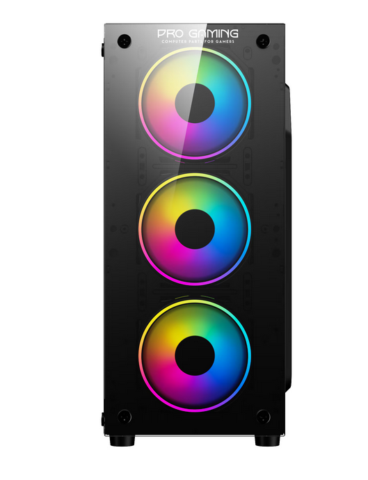 Carcasa PRO GAMING ELEMENT Mid Tower ARGB Negru - imagine 4