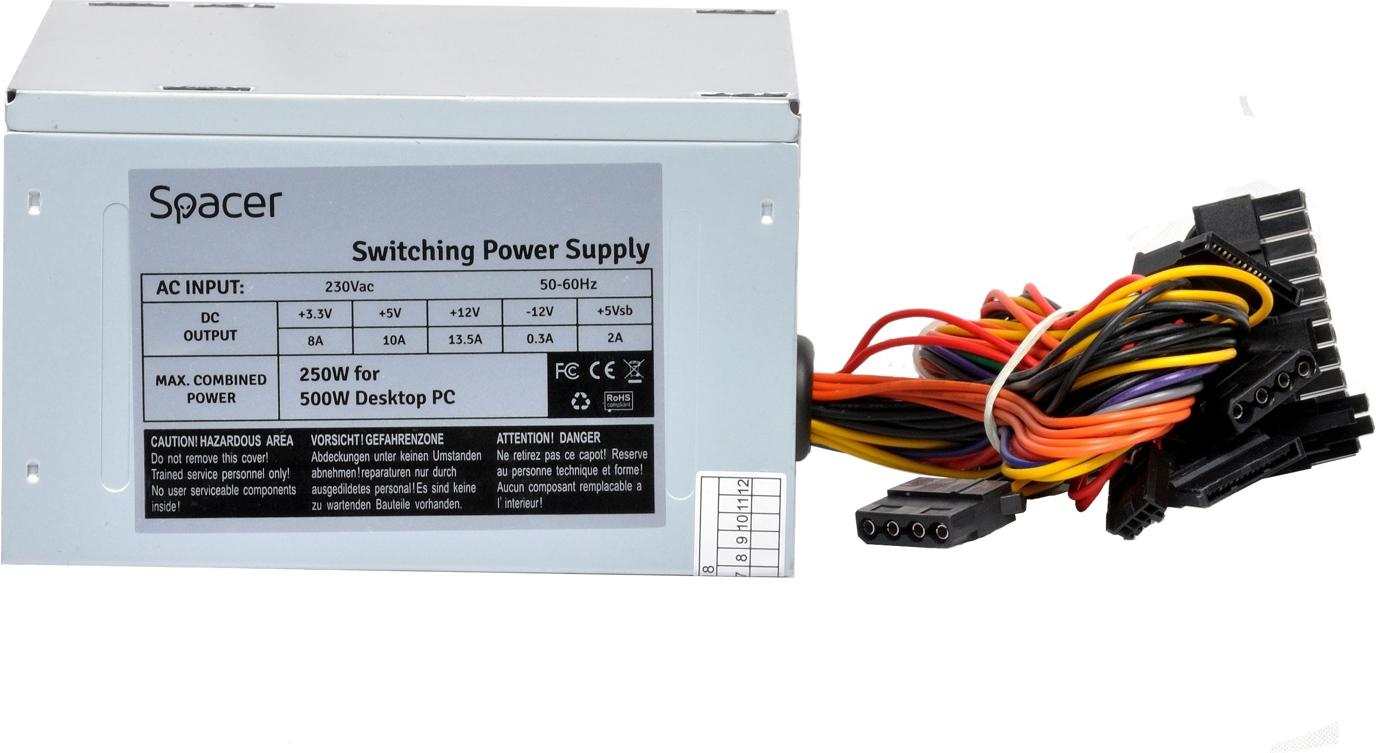 Sursa Spacer ATX 500, 250W for 500 Desktop PC, „SPS-ATX-500” - imagine 3