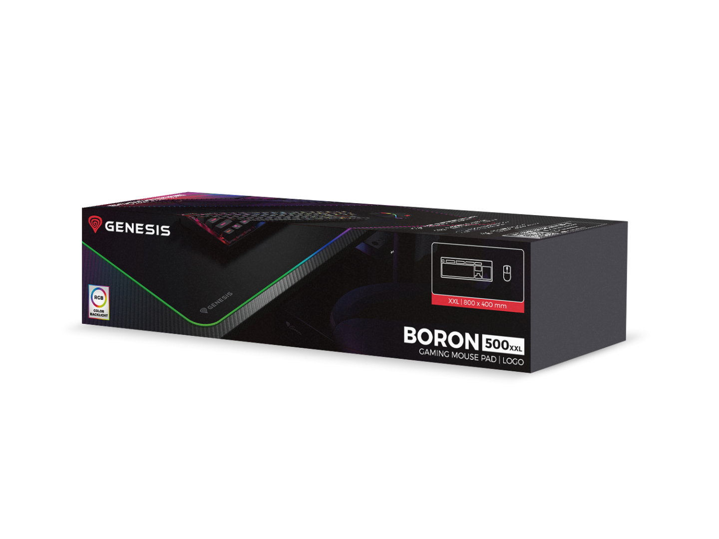 Mousepad Genesis Boron 500 XXL, iluminare RGB, material cauciuc + - imagine 8