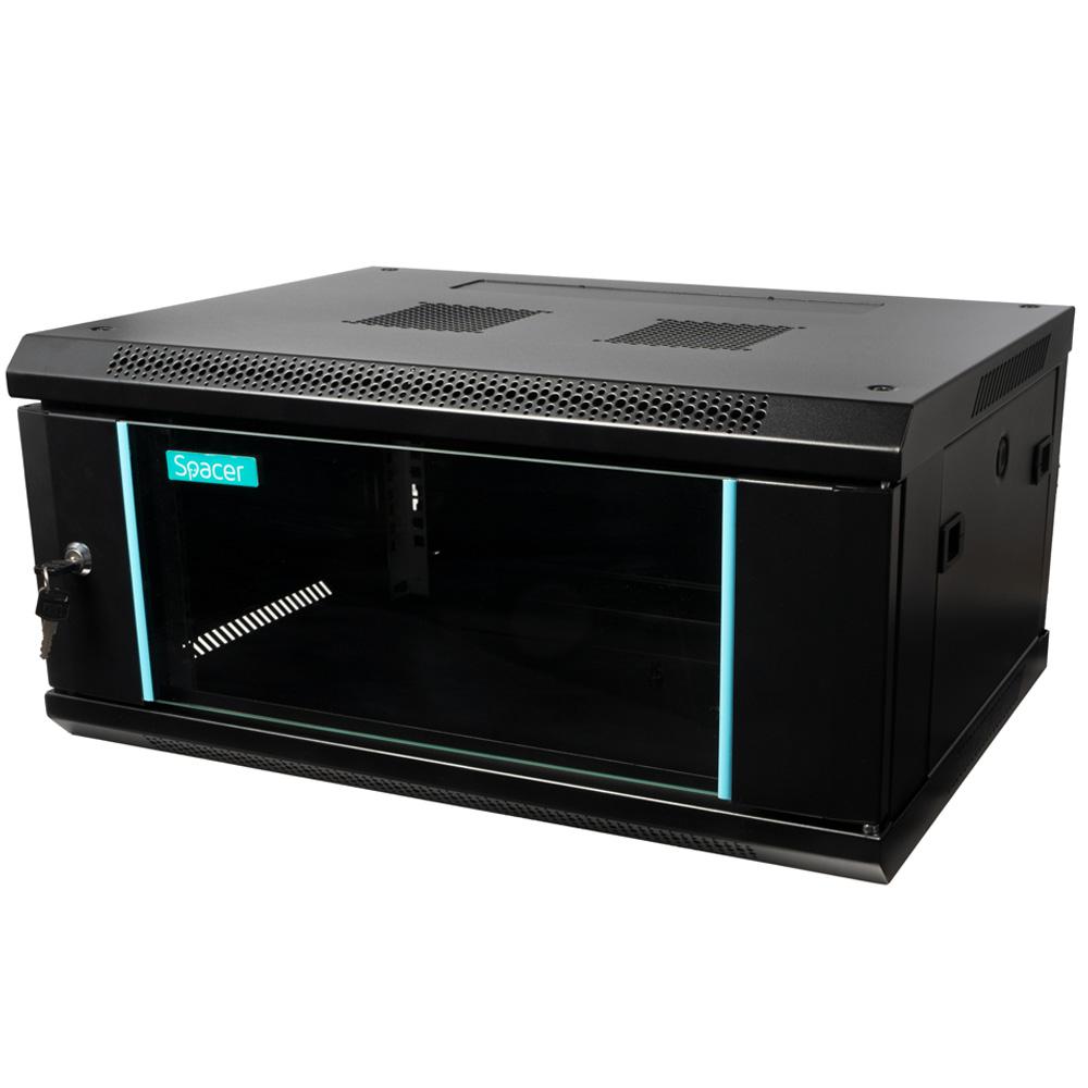 CABINET 19″ SPACER 4U 600x450mm, fixare pe perete, Flatpack (dezasamblat),