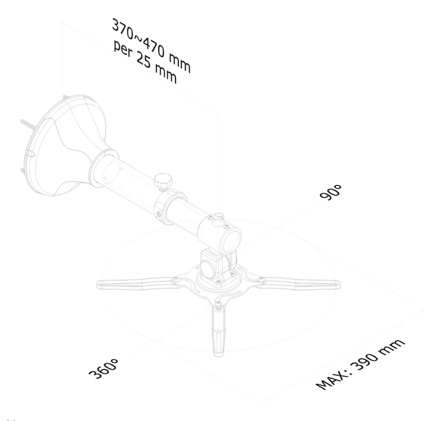 Suport pt videoproiector de perete Neomounts BEAMER-W050SILVER; suporta pana la - imagine 4