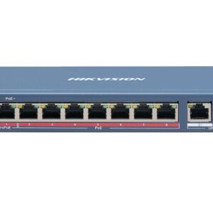 Switch 8 porturi PoE Hikvision DS-3E1310HP-EI prezinta 1 × 10/100