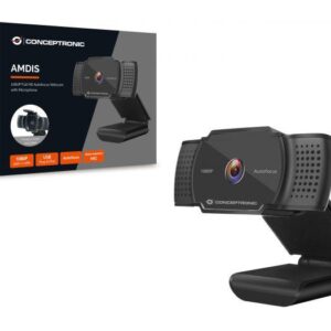 CONCEPTRONIC AMDIS06B 1080P Full HD Autofocus Webcam with Microphone, 2K