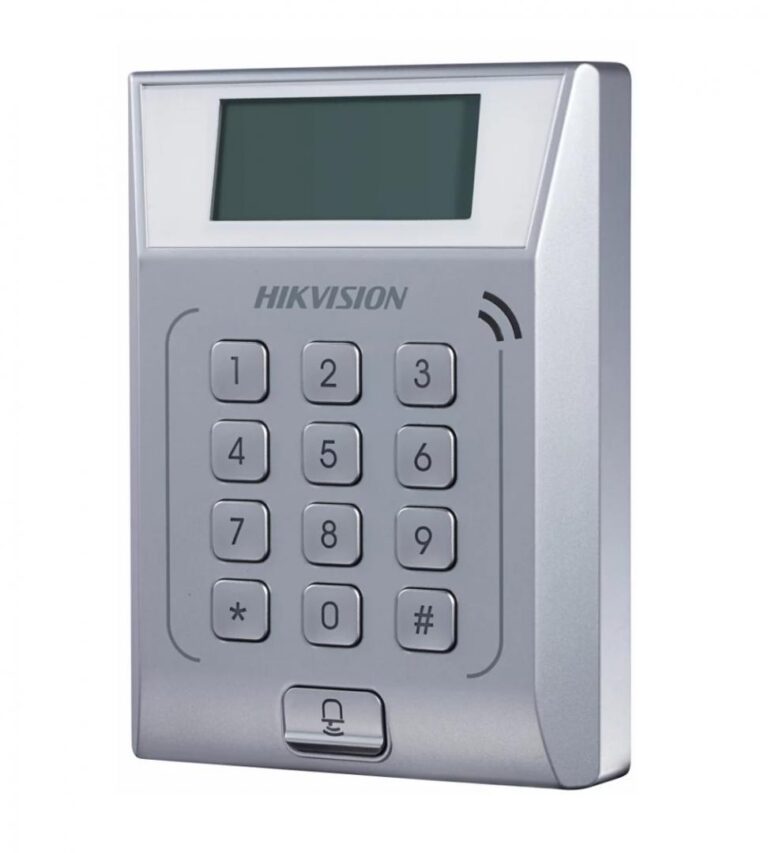 Cititor standalone cu tastatura si card proximitate Hkvision DS-K1T802M, suporta