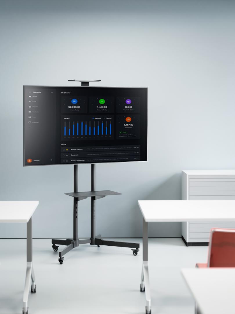 Stand TV mobil Akai 37"-70", inclinatie +10/-10°, VESA 600x400, 50kg, - imagine 9