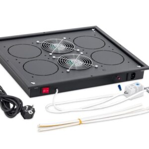 Panou ventilatie Triton pentru rack de podea 19", 2 ventilatoare