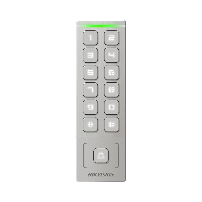 Cititor de proximitate cu tastatura Hikvision DS-K1T809MWX, card sau PIN,