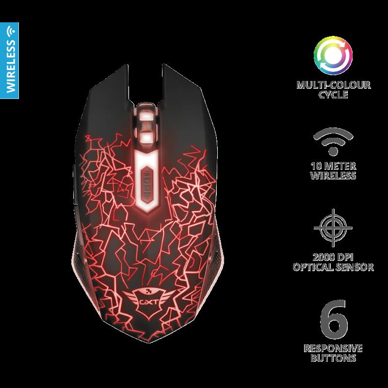 Mouse Trust GXT 107 Izza, Wireless Gaming, negru - imagine 3