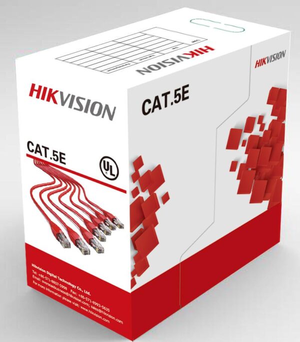 Cablu U/UTP cat. 5E Hikvision, DS-1LN5E-S, 24AWG, material cupru integral,