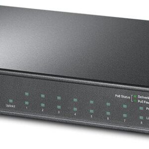 "8-Port 10/100Mbps + 3-Port Gigabit Desktop Switch with 8-Port PoE+