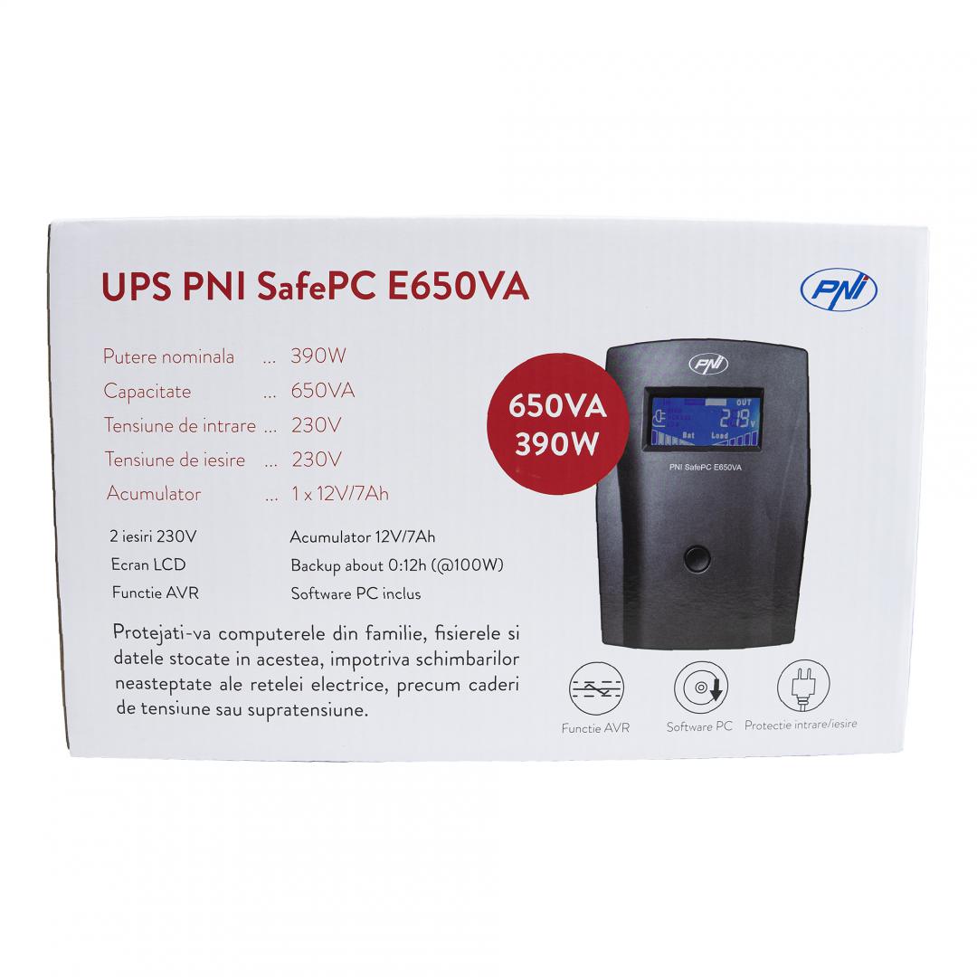 UPS PNI SafePC E650VA, putere 390W, 1.8A, iesire 2 x - imagine 9