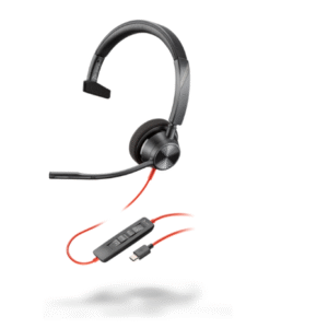 Poly Blackwire 3310 Monaural USB-C Headset +USB-C/A Adapter