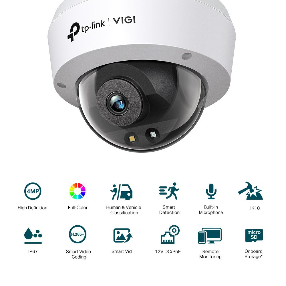 Camera IP Dome TP-Link VIGI C240(2.8MM), 4MP, Lentila 2.8mm, IR+WL - imagine 3