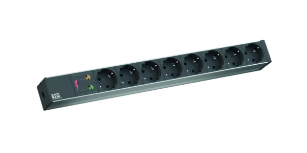 Bachmann IT PDU 8x prize Schuko - negru - protectie supratensiune - 2m - in Schuko